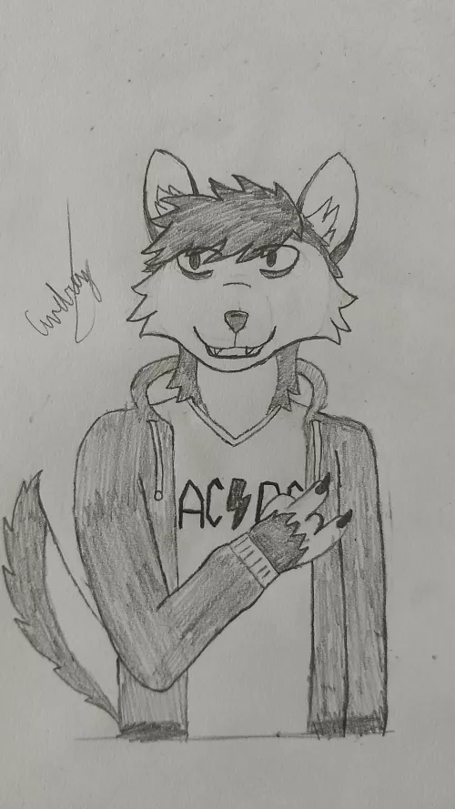 Don't ask with animal is he, even I don't know... But he likes AC/DC Don't ask with animal is he, even I don't know... But he likes AC/DC