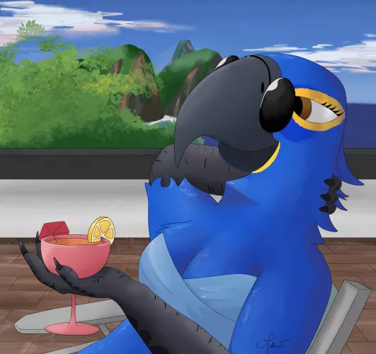 Enjoying a drink (Art by me)