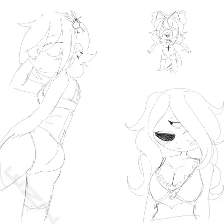 Eve and Dogma sketches + a guest appearance of the iconic Waifu Guppy for old times sake