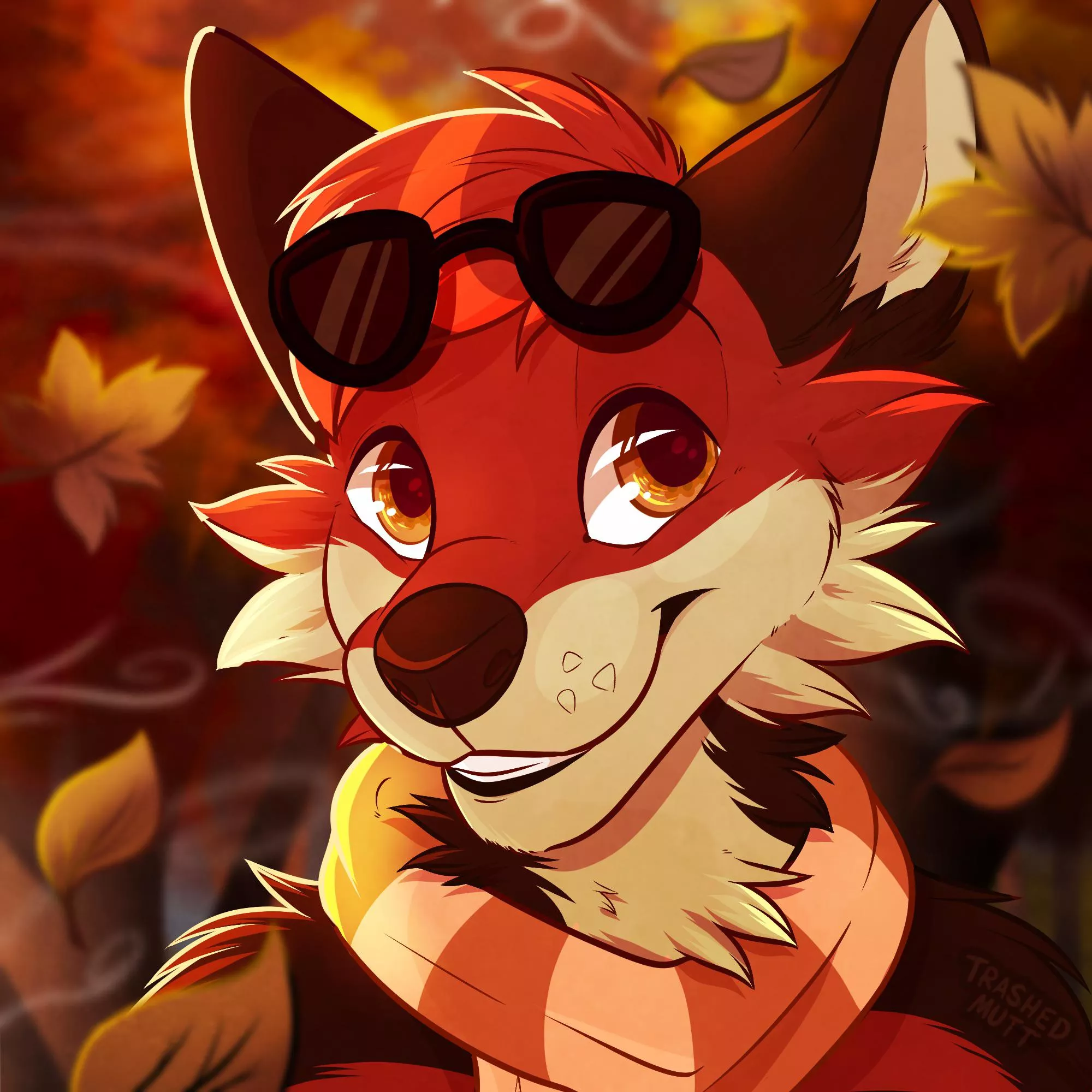 Fall Fox 🍂 (art by me - trashedmutt on Twitter)