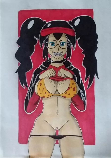 Finally got around to drawing this big titty girl (Huntdem) [Tips]