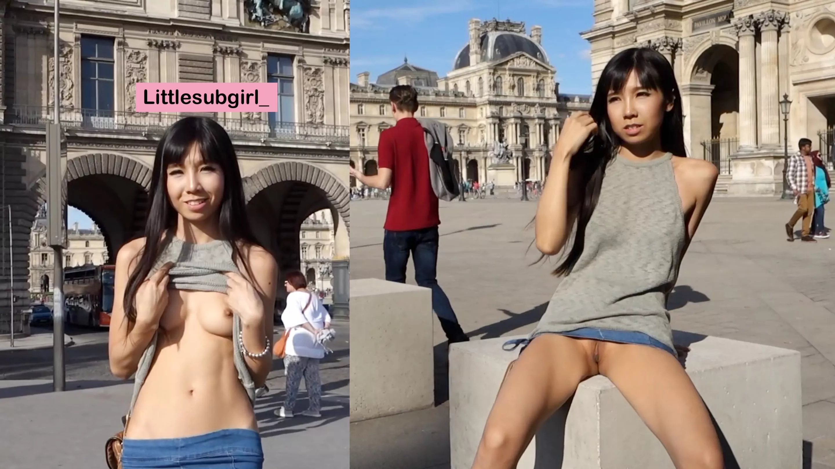 Flashing my tits and pussy in public ;) [OC]