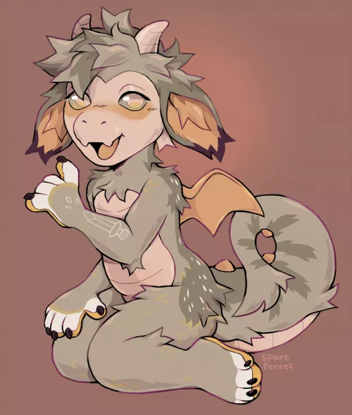 Fluffiest dragon (art by me, spareferret on twitter)