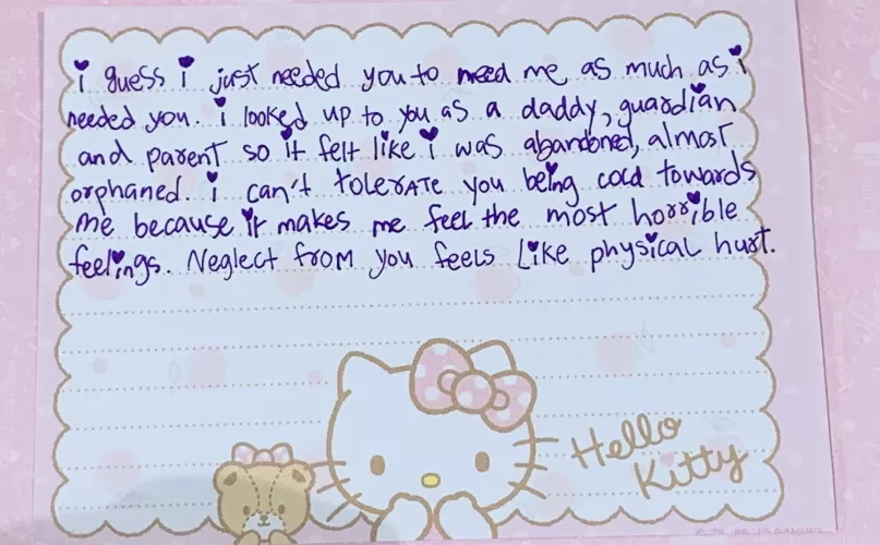 found this last thing i had written in my little journal for dadda ~