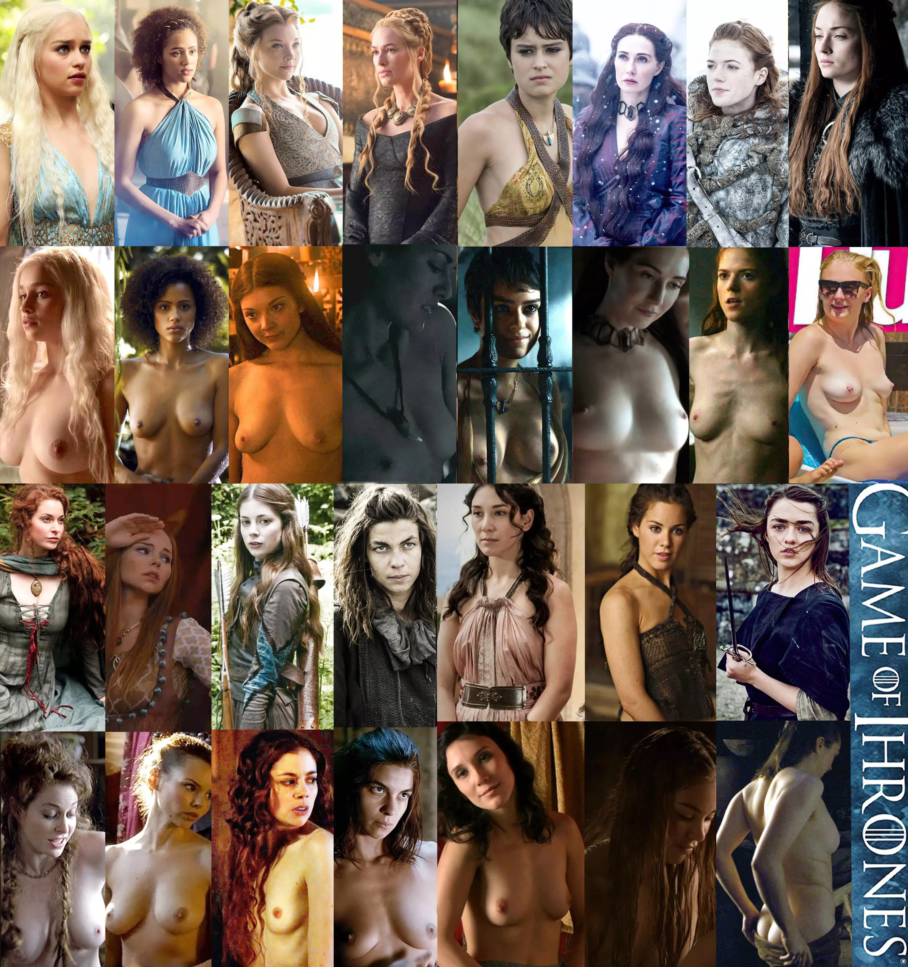 Game of bewbs (Emilia Clarke, Nathalie Emmanuel, Natalie Dormer, Lena Headey, Rosabell Laurenti Sellers, Carice van Houten, Rose Leslie, Esme Bianco, Eline Powell, Charlotte Hope, Roxanne McKree, Sophie Turner, Maisie Williams, Sibel Kekill, Natalia Tena) Game of bewbs (Emilia Clarke, Nathalie Emmanuel, Natalie Dormer, Lena Headey, Rosabell Laurenti Sellers, Carice van Houten, Rose Leslie, Esme Bianco, Eline Powell, Charlotte Hope, Roxanne McKree, Sophie Turner, Maisie Williams, Sibel Kekill, Natalia Tena)