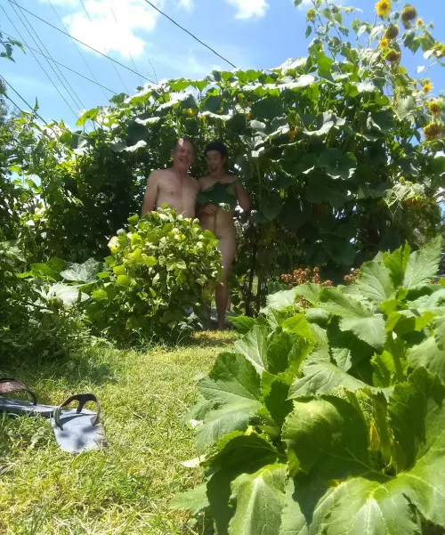 Gardening in the buff... Grab a hoe and jump in!
