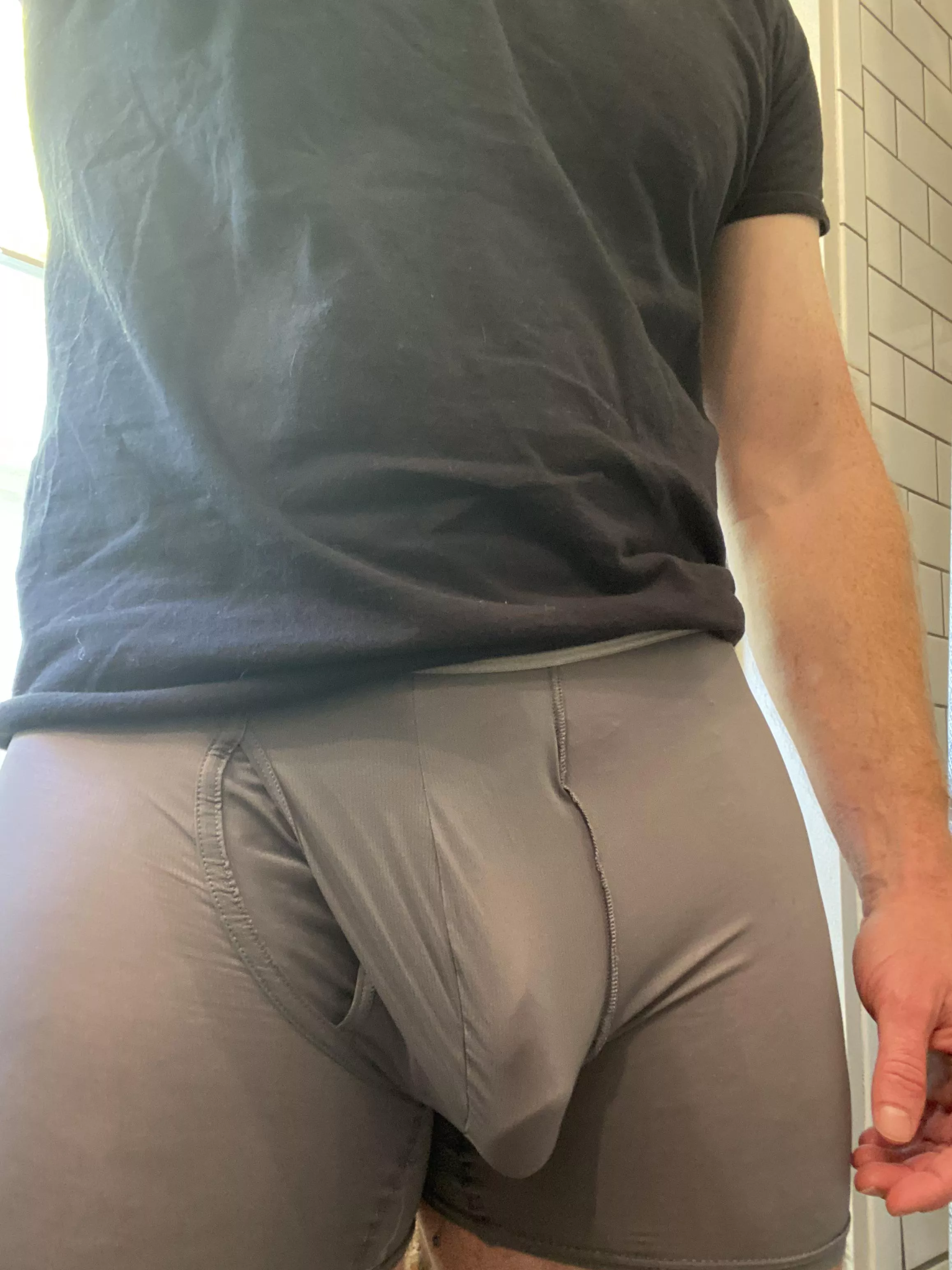 Get home and finally understand why you were being stared at after swimming in the gym pool in “compression” shorts (37)