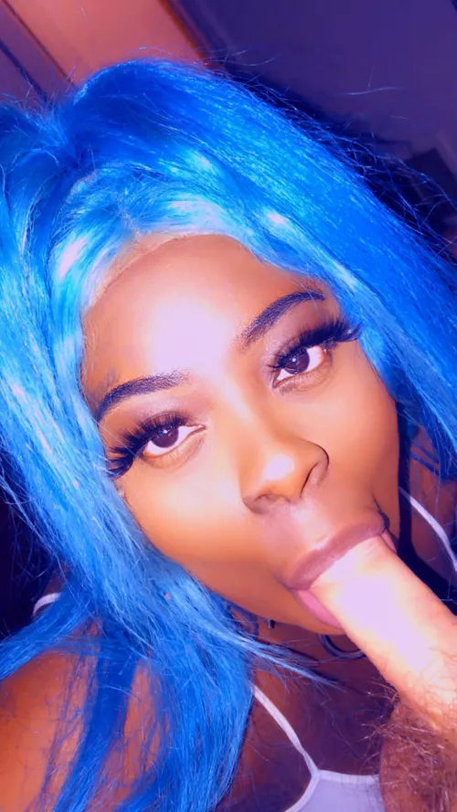 Get you a black chick. 😈 We look good with cock in our mouths. 🍌😋