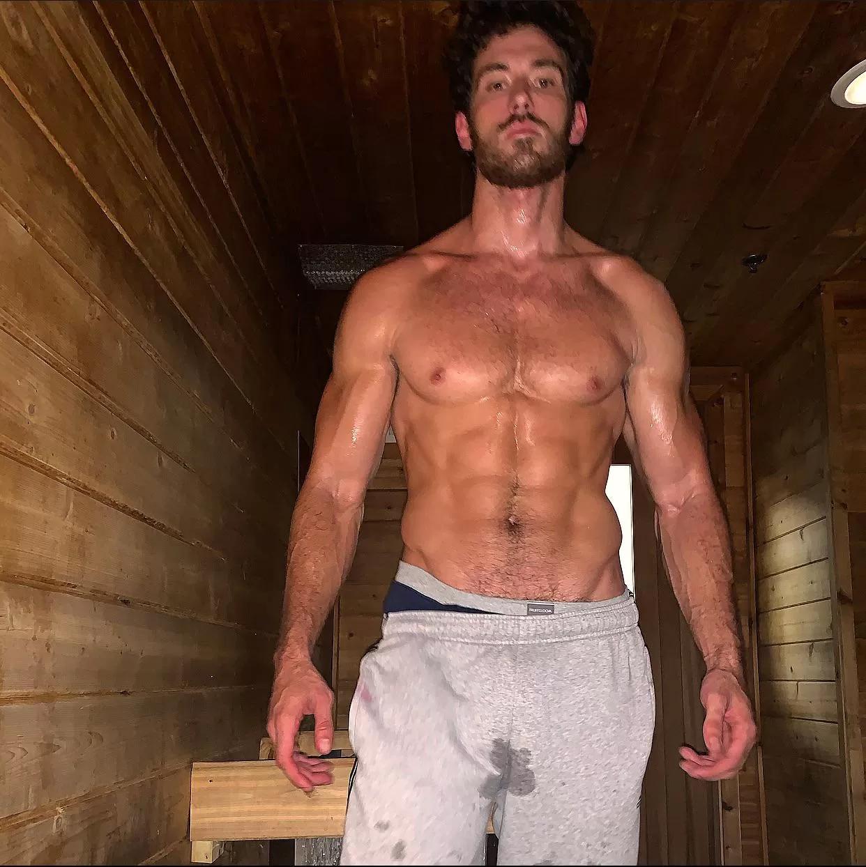 Getting sweaty in the sauna