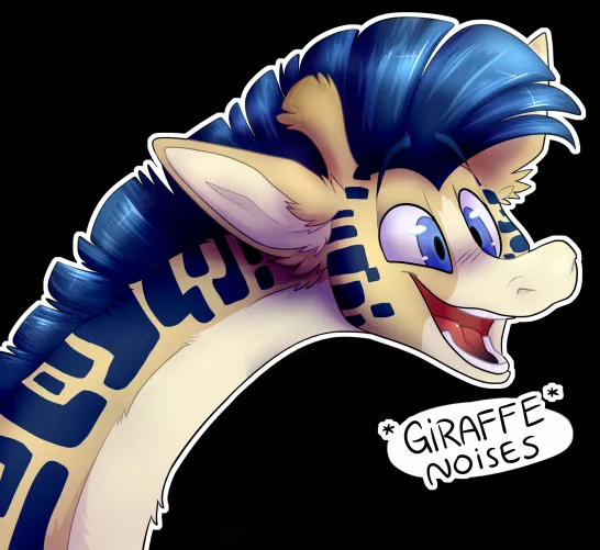 Giraffes sound like deer, except an octave or more lower (art by LionMushrooms, my oc)
