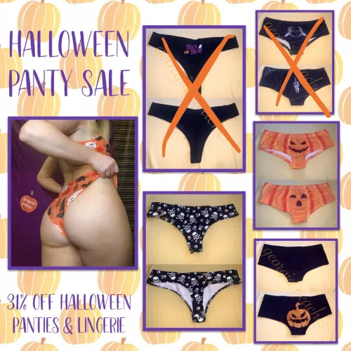 🎃HALLOWEEN SALE🎃 only a few days left to get 31% off any halloween panties or lingerie orders🧡 2 day wear + orgasms each day + 3 pics🔥 ask about the other worn items i have available🍑 [US] shipping/tracking [PTY] [SELLING] kik: georgiaa.pe