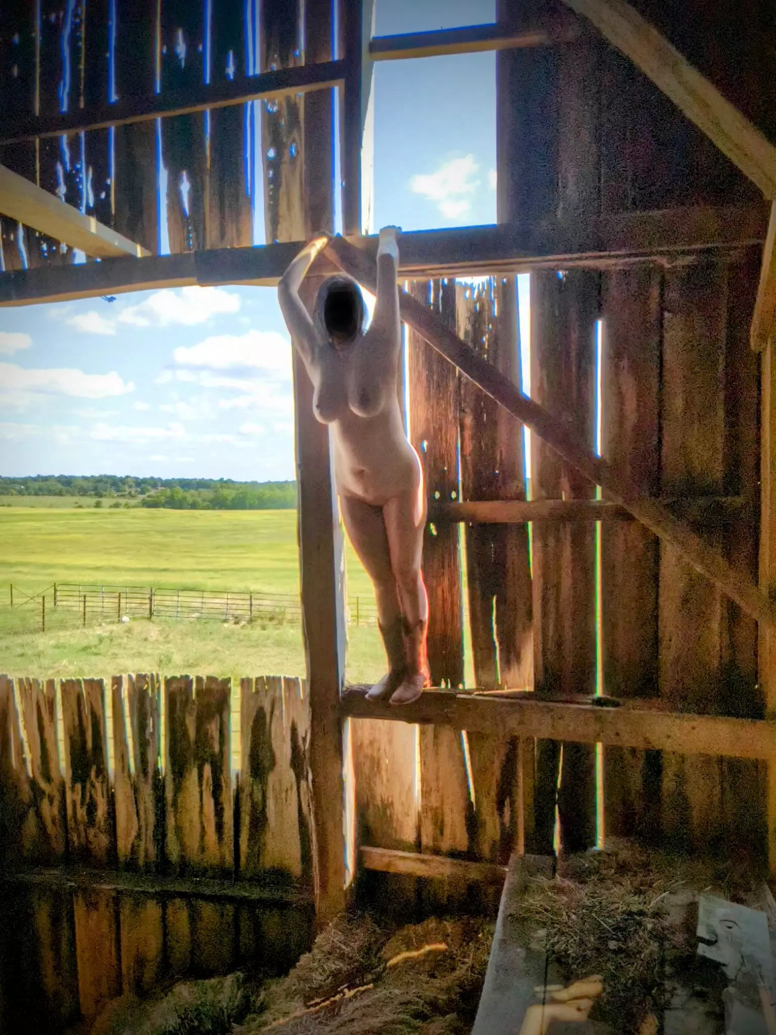 Hanging out in a barn
