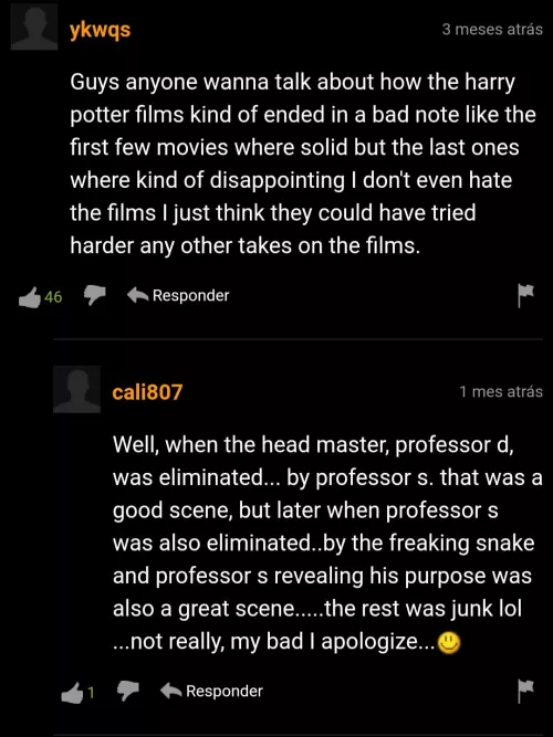 Harry Potter films ended on a bad note :/
