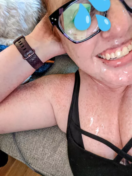 He edged for a day so he could slather my face in cum 🥰