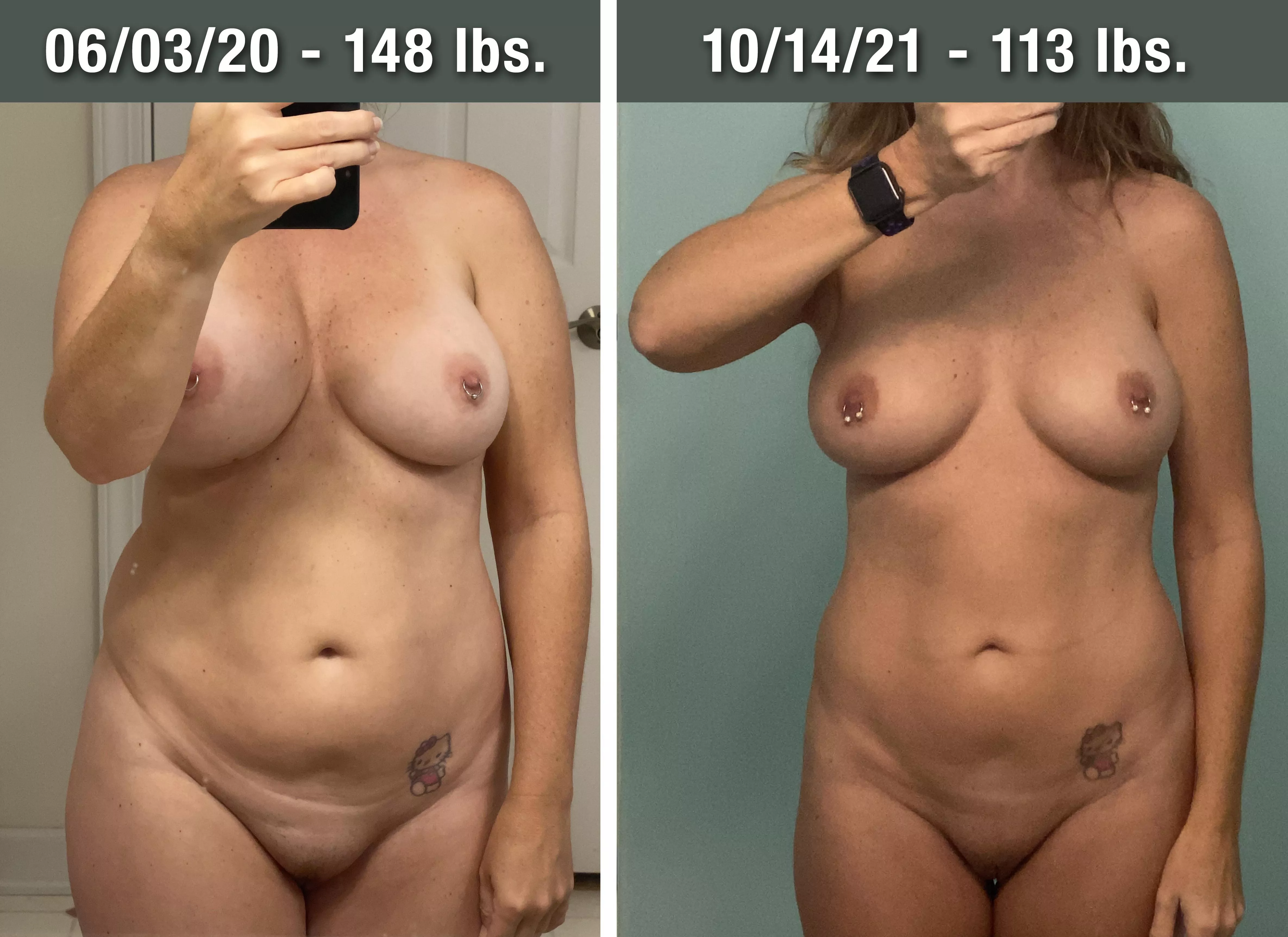 Here’s a Throwback Thursday for ya! WOO freaking HOO!!! Down 35 lbs. So, a HUGE FU goes out to the “your belly needs work” assholes! (=^•^=) [f] 48