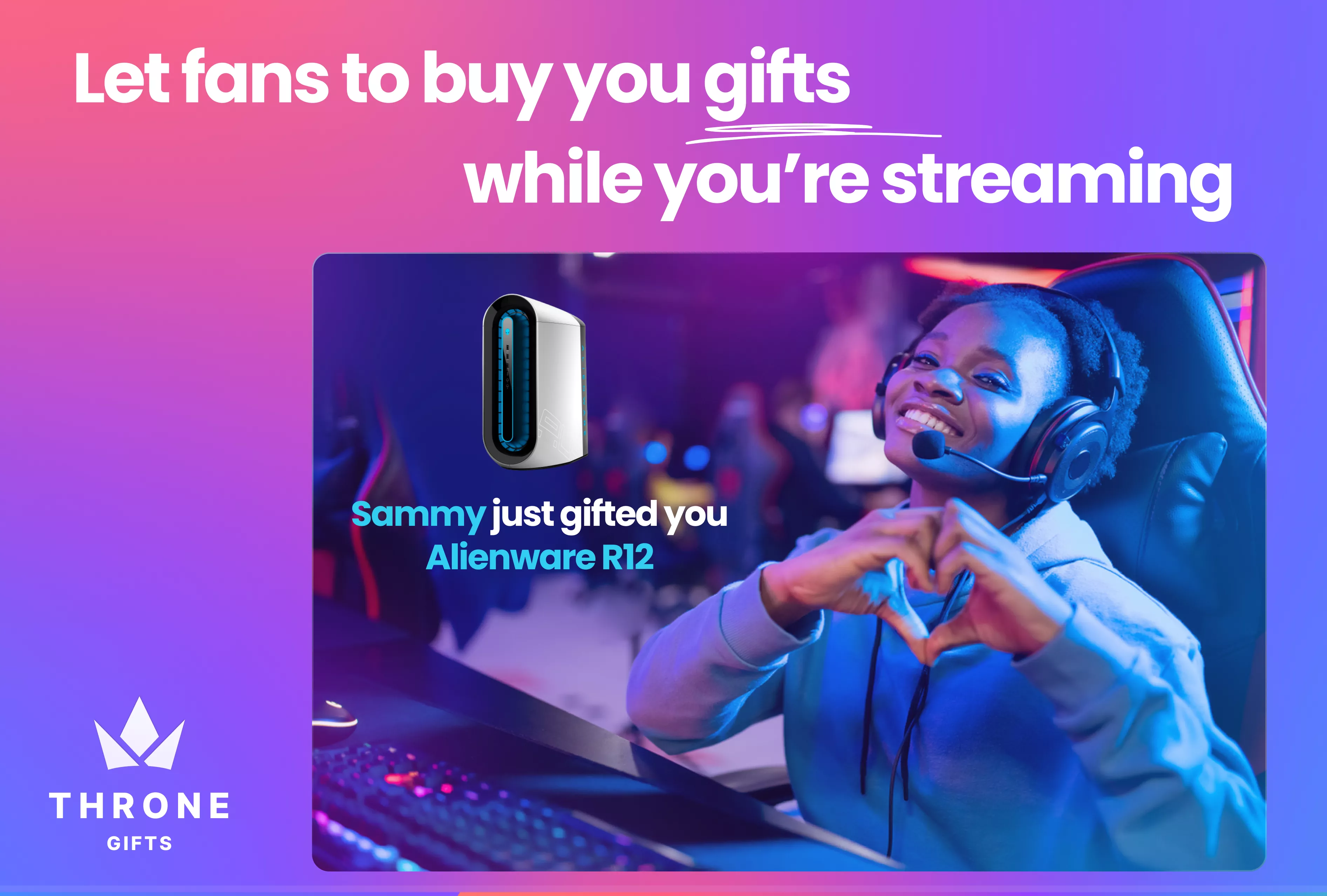 Hey r/Twitch, we built Throne - the privacy-first wishlist for Twitch streamers. Let fans send you gifts while keeping both your and your fan’s information private. The platform is completely free for creators and we are giving away a limited amount of Hey r/Twitch, we built Throne - the privacy-first wishlist for Twitch streamers. Let fans send you gifts while keeping both your and your fan’s information private. The platform is completely free for creators and we are giving away a limited amount of