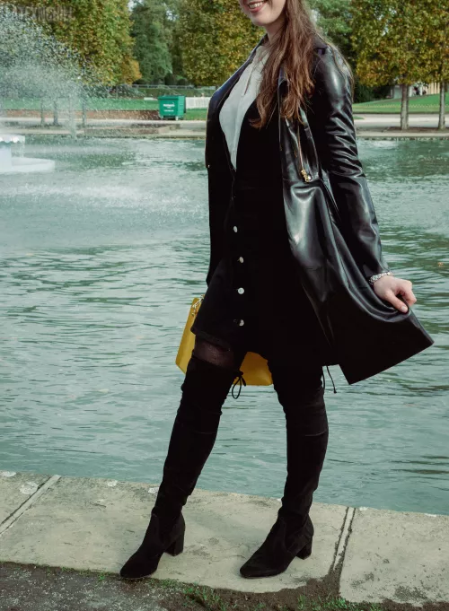 How about latex over clothes? I feel so fancy in this rubber trench coat!