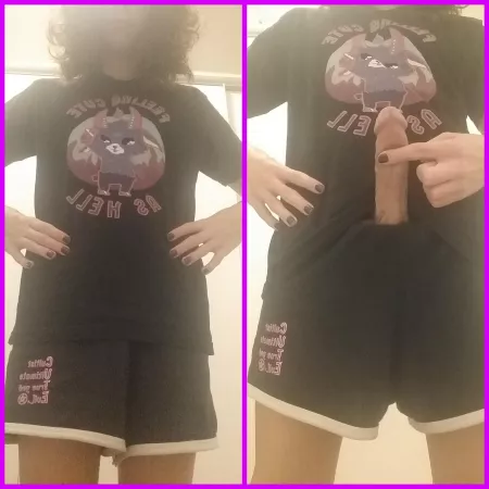 How can such small shorts hide such a big thing?