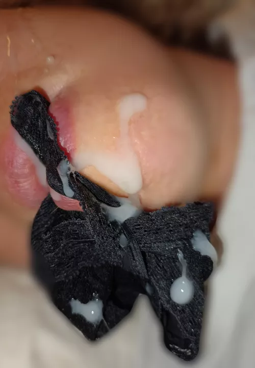 I got gaged with my panties and cum on my face [OC]