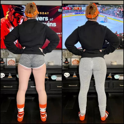 I just got some cute new shorts. Do you like them or my Yoga Pants better?