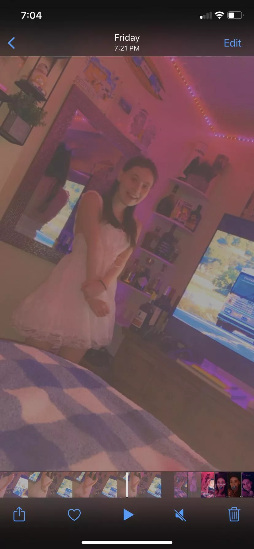 I look so adorable with my new white dress my daddy got me🙈