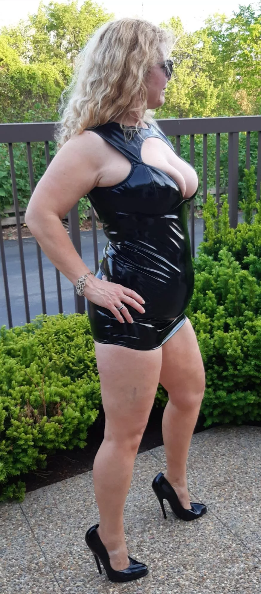 I love the way my stilettos make me look in my little black dress. Chest, ass and legs....My heels make me feel so sexy and adventurous. Love to find new friends to dance with and play. My dance card is always full. So sexy and fun.