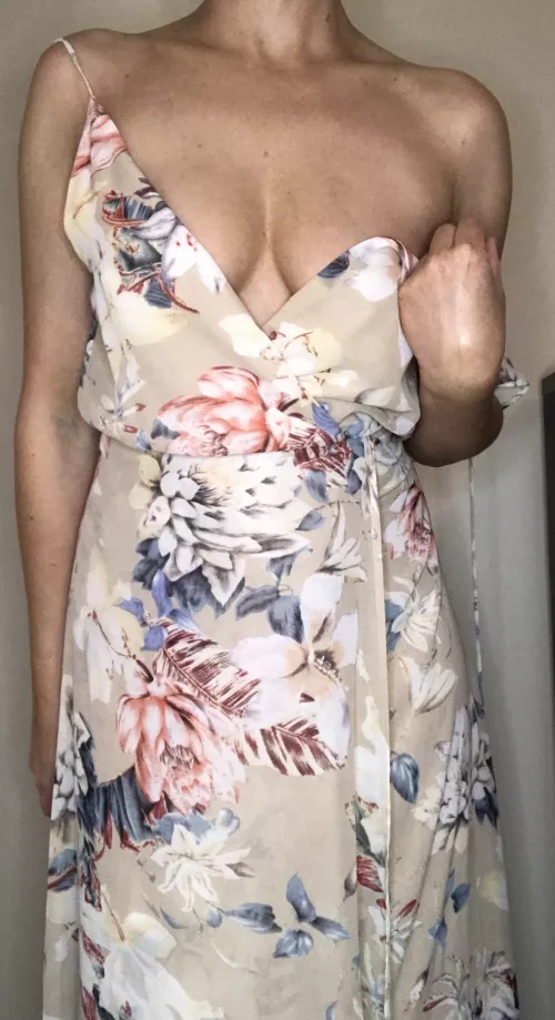 I love wearing dresses with no bra