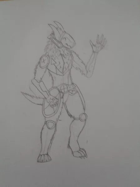 I tried to draw a protogen. My art. Feel free to critique it, not as furry myself but I think protogens look cool.