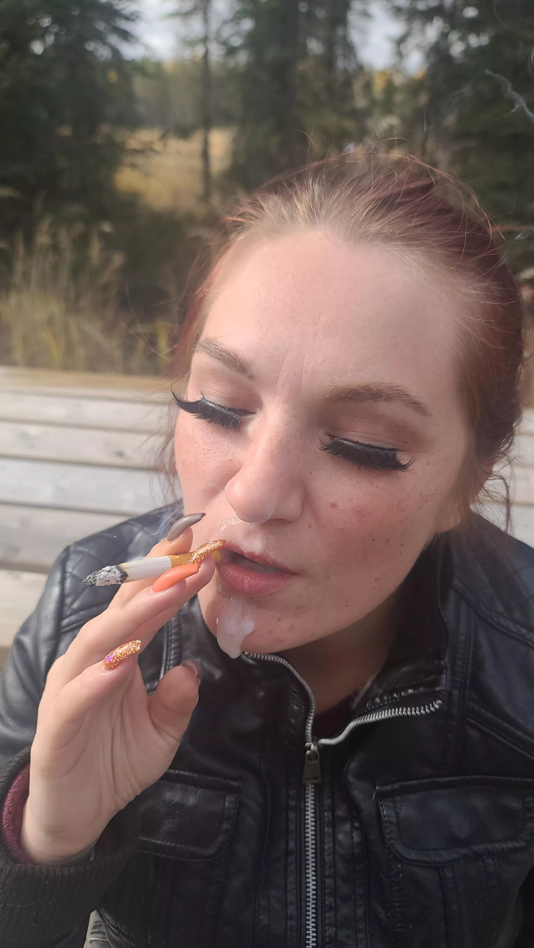 I want to smoke a cig dripping with your cum