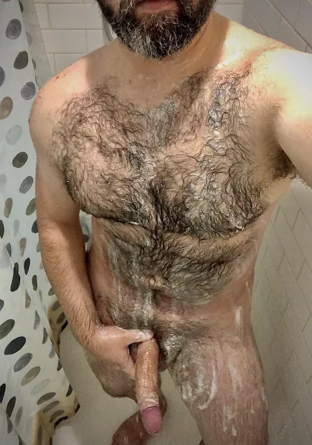 If I was all foamy would you get in and show me, that you have a great plan on how to drain this burly man?(40)