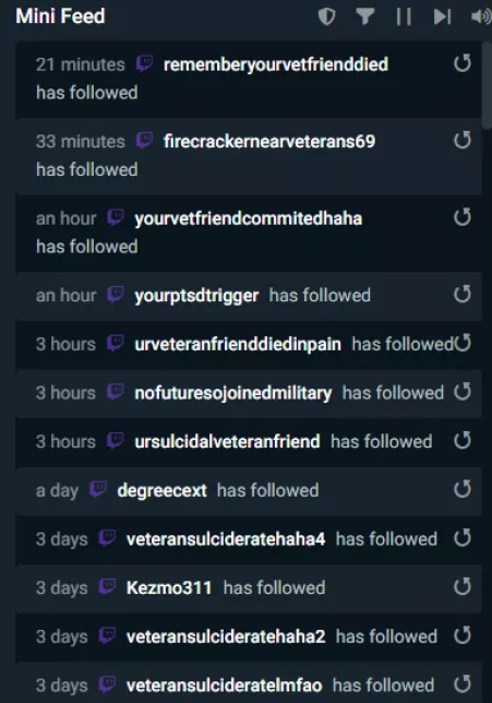 I'm a veteran streaming with the veteran tag.