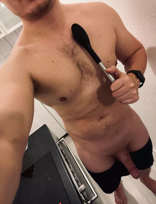 I’m always cooking with my pants down 🤭 wanna join me for dinner?