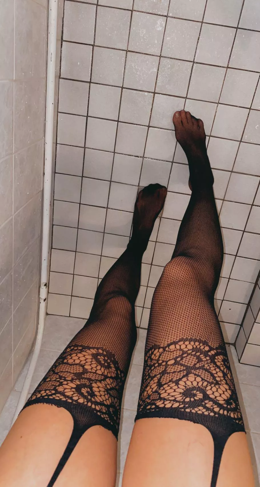 In my new stockings! Do you like them? 😊