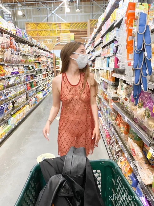 In the aisle looking for some fun