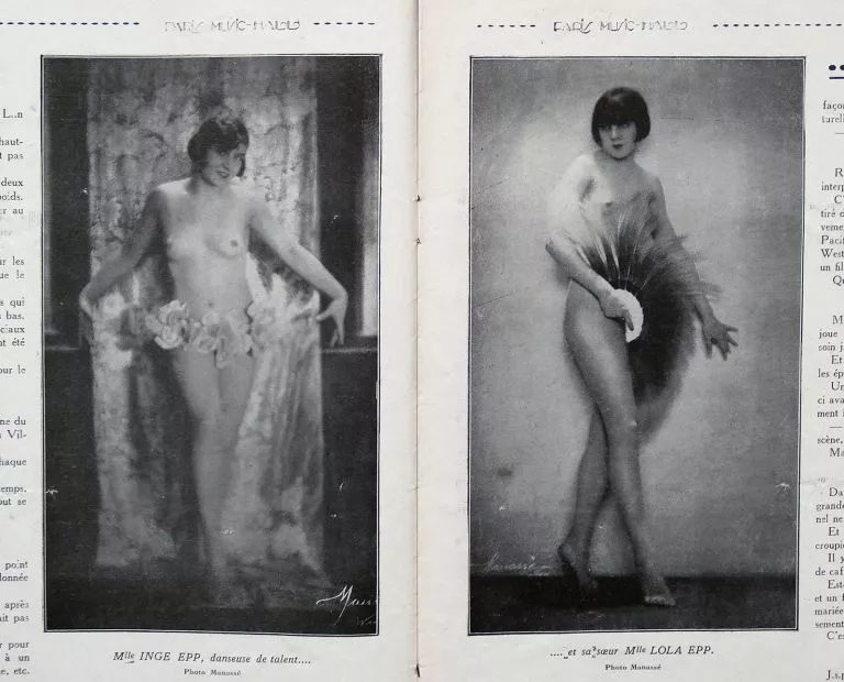 Inge and Lola Epp. They were European Showgirls featured in the magazine Paris Music-Hall n. 147 from 1927. Photographer was like Olga Solarics who co-owned Manasse studio with her husband Adorja’n von Wlassic. Inge and Lola Epp. They were European Showgirls featured in the magazine Paris Music-Hall n. 147 from 1927. Photographer was like Olga Solarics who co-owned Manasse studio with her husband Adorja’n von Wlassic.