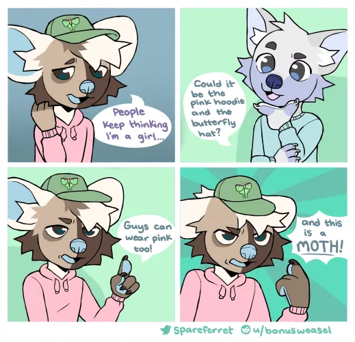 it's a moth! (by me, spareferret on twitter)