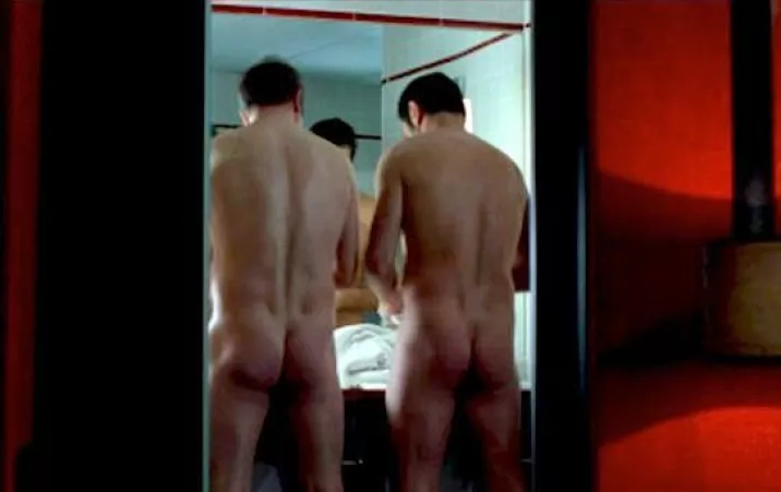 Jean Dujardin & Gilles Lellouche. Actors naked in French film The Players.