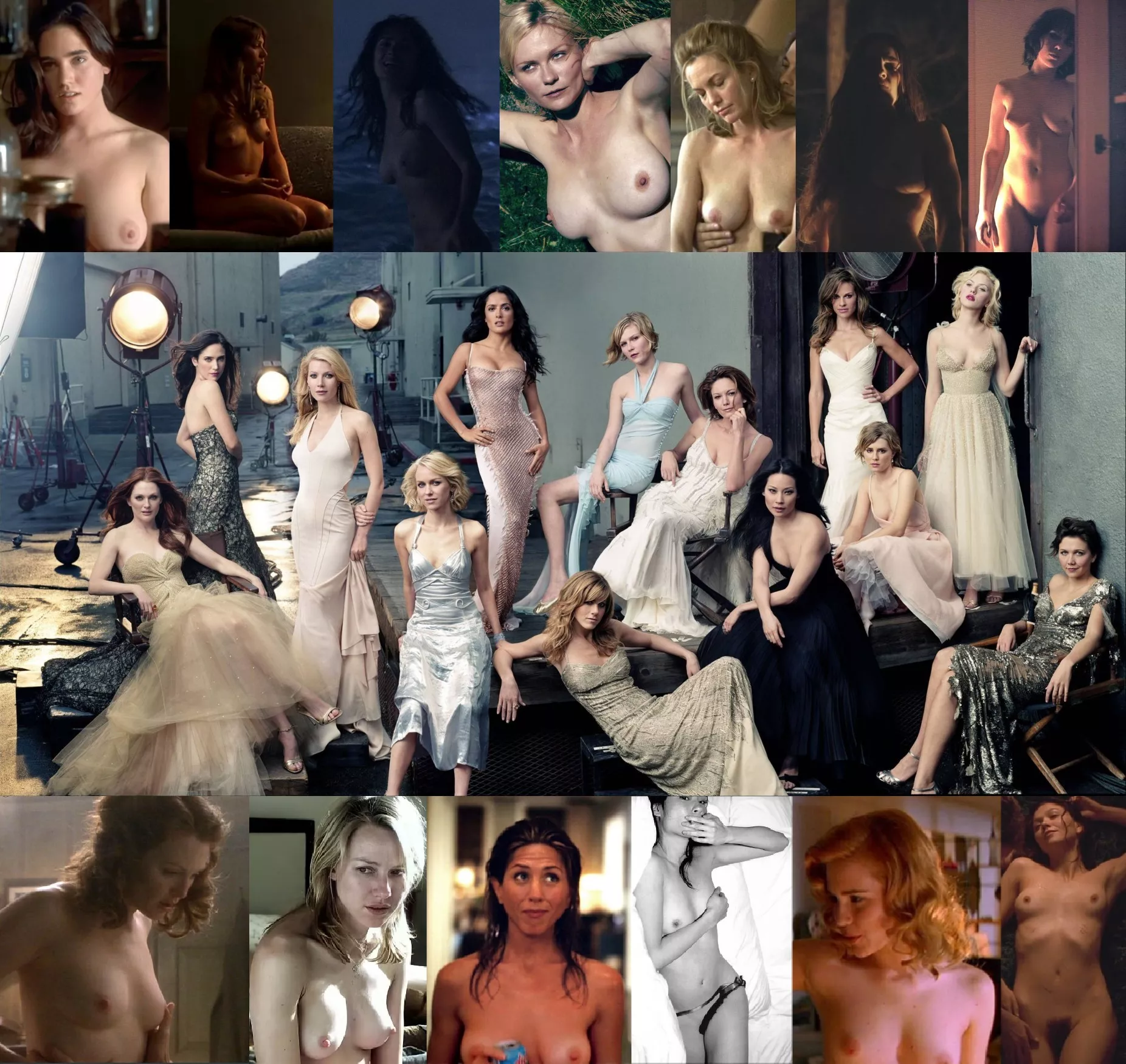 Julianne Moore, Jennifer Connelly, Gwyneth Paltrow, Naomi Watts, Salma Hayek, Jennifer Aniston, Kirsten Dunst, Diane Lane, Lucy Liu, Hilary Swank, Alison Lohman, Scarlett Johansson, and Maggie Gyllenhaal. Julianne Moore, Jennifer Connelly, Gwyneth Paltrow, Naomi Watts, Salma Hayek, Jennifer Aniston, Kirsten Dunst, Diane Lane, Lucy Liu, Hilary Swank, Alison Lohman, Scarlett Johansson, and Maggie Gyllenhaal.