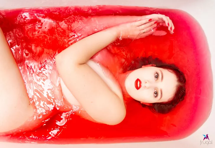 Just taking a bath, with my hair dye tinting the water 🤭