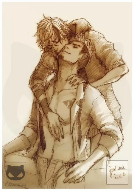 Kazuma x Yaozu: Good luck kiss by Yaoi-World