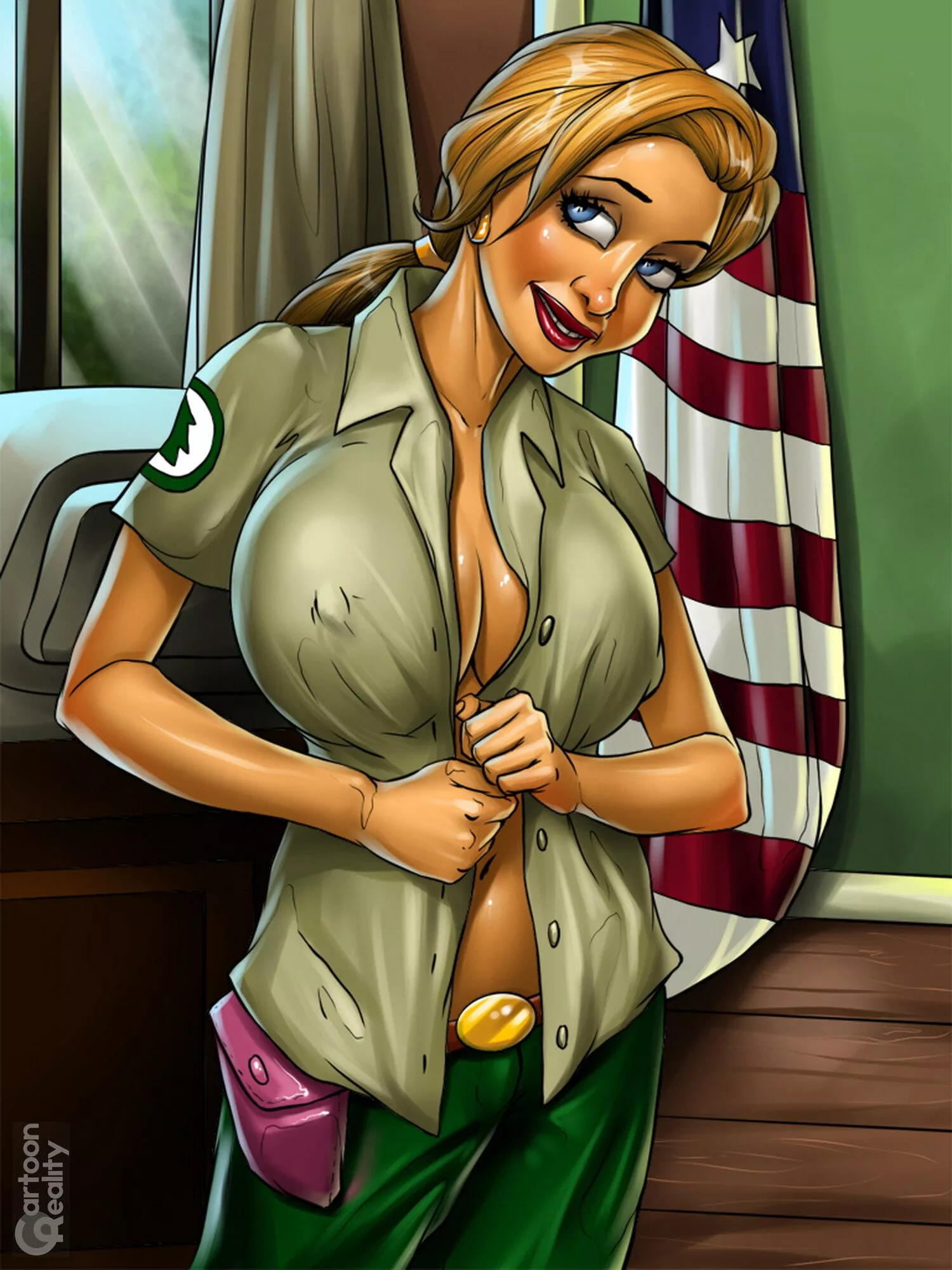 Kinky Ethel gets creampie from black cock in BDSM sex cartoon [Brickleberry] (Cartoon Reality)