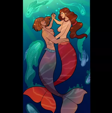 Korra and Asami’s underwater dance 🌊 (giannalikesramen) (Insta link in comments, please check me out if u like this!!!)