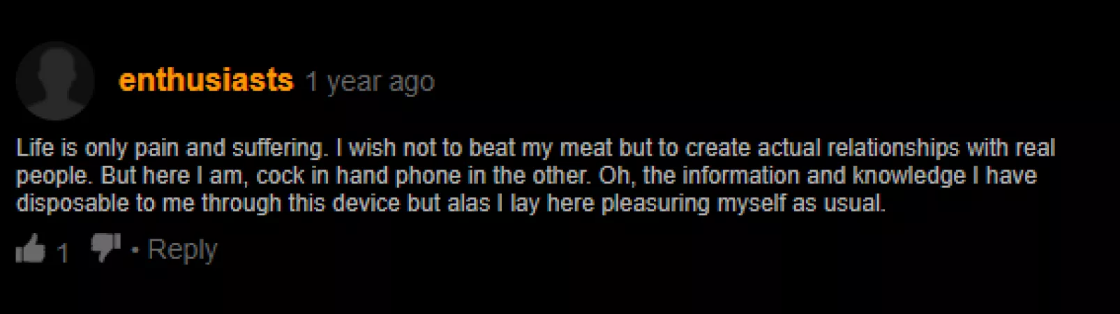 Ladies and gentlemen, I have discovered the modern day Socrates contemplating his life decisions