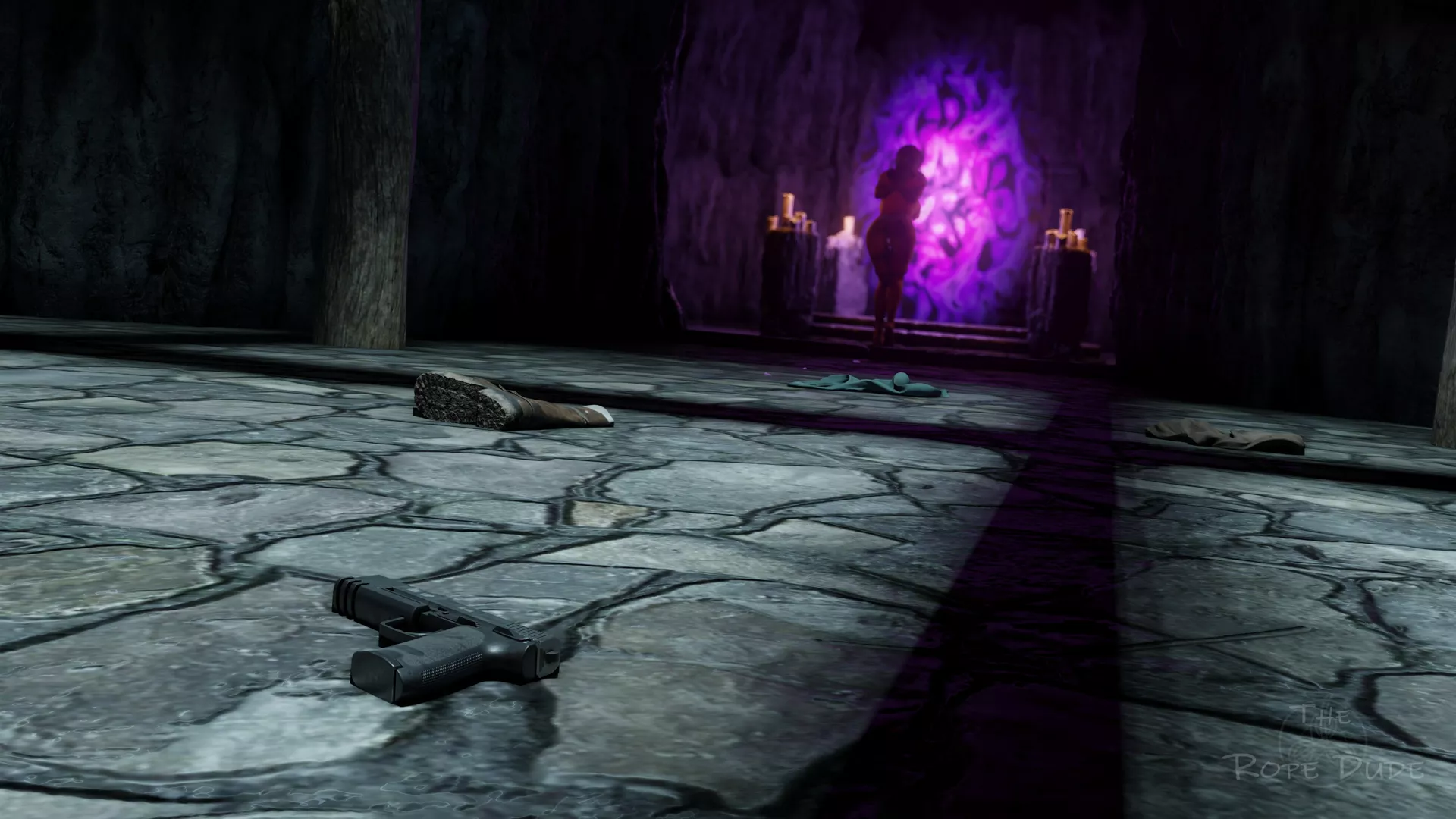 Lara is dragged in a mysterious portal (The Rope Dude) [Tomb Raider & Final Fantasy 7]