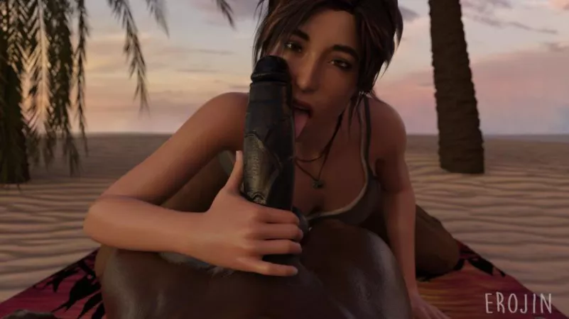 Lara licking a big black cock (erojin)