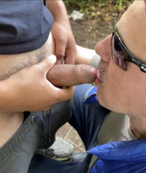 Latin dad enjoying my cock in the trails Latin dad enjoying my cock in the trails