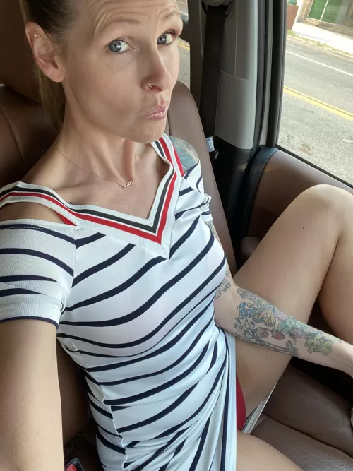 Leg up, panties out. This is my ‘I see you lookn’ face.’