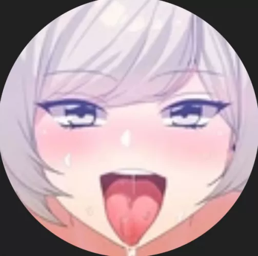 LF Color Source: 1girl, blush, close up, eyebrows visible through hair, tongue out, white/silver hair, blue/silver eyes, upper teeth