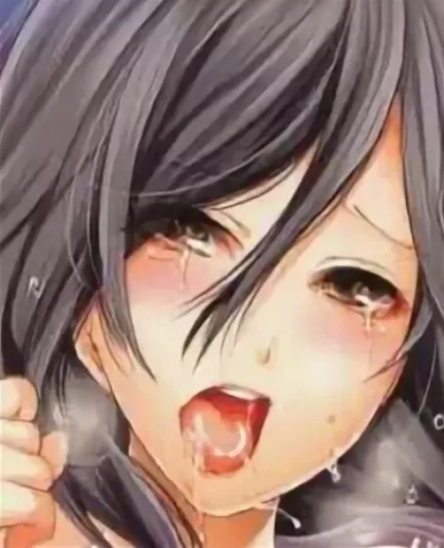 LF Color Source: 1girl, face, close up, ahegao, long hair, hair between eyes, golden eyes, blushing, tears, open mouth, tongue out, saliva trail, neck, upper teeth