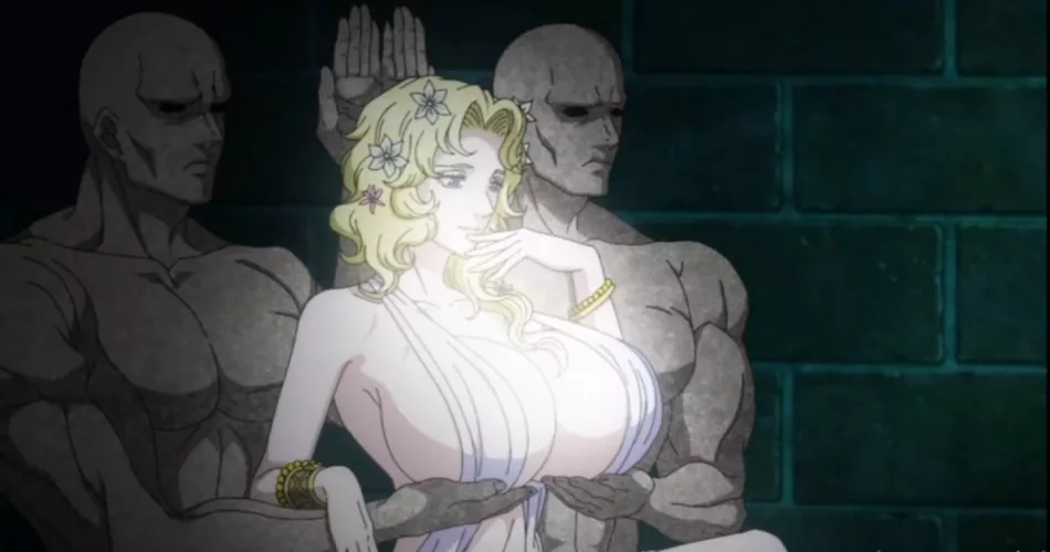 LF Color Source, 2 muscular men, huge breasts, blonde goddess